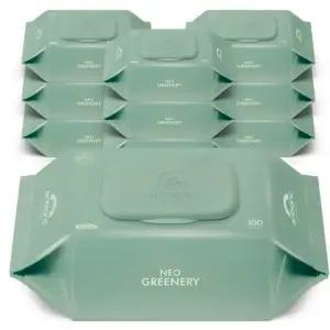 앙블랑 유아용 네오 그리너리 물티슈 캡형 100매 x50g x 10개