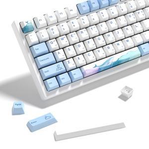 기계식 키보드 게임용 파란색 고래 체리 KBDIY PBT 하위 프로필 스위치 MX 흰색 143