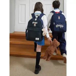 [BEANPOLE KIDS] 체크 곰돌이 백팩  그린 (BI61D4U10M)