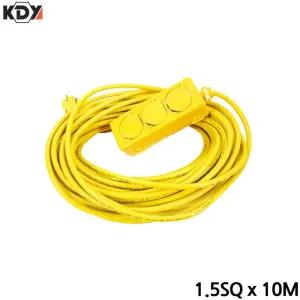 KDY 전기연장선 3구 1.5SQ x 10M 캠핑전선 산업 야외행사 멀티전기코드 플러그
