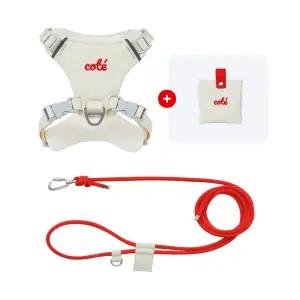 꼬뜨 에어로 세이프티 하네스 리드줄 강아지 세트 HX형 앞섬방지 핸즈프리 리쉬 가슴줄
