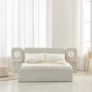 소프티 아쿠아텍스 패브릭 호텔 LED 수납 침대 Q+본넬매트 DF926448