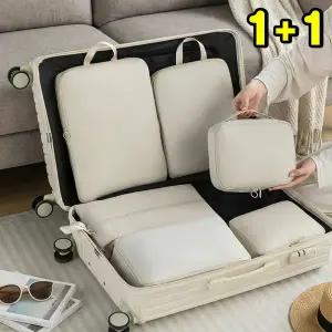 미슬곰 부피순삭 여행용 압축 파우치 6종 세트 캐리어 정리 이너백 의류 수납 가방 5컬러