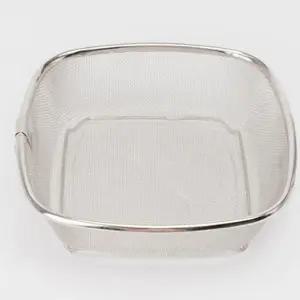 덕흥 채반 높은 채망 스텐 거름망 바구니 5호 30cm/물빠짐/사각/타공/야채/튀김/세척/소쿠리/싱크대/건조