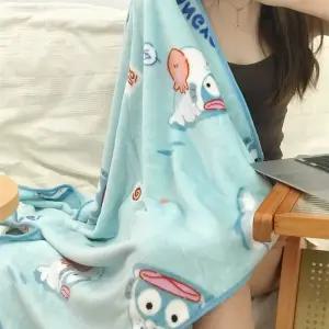 스타일 블루 한교동담요 흰동가리 소프트 사무실 양털 휴식 숄 담요 00x95cm