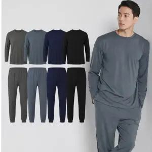 발렌티노크리스티 소프트 모달 무지 남자잠옷 홈웨어 이지웨어 긴팔 상하 파자마세트