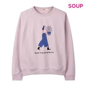 [롯데백화점]SOUP 플랜트 자수 포인트 맨투맨 티셔츠 S61TS15