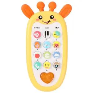 베어블리 73가지 기린 핸드폰 멜로디 버튼식 교육용 오감자극 치발기 장난감, 옐로우 기린,