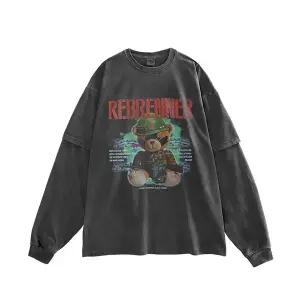 리브레너 DTG 베트남베어 오버핏 피그먼트 레이어드 티셔츠 차콜 1912898