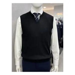 트루젠남성 브이넥 V넥 니트 스웨터 조끼 베스트 4컬러 - 차콜 231484