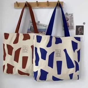 여성 YSH568R3 심플 유니크 도형프린팅 캔버스백 에코백 숄더백