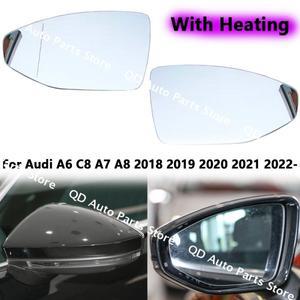 Audi 호환 A6 C8 A7 A8 2018 2020 2022-가열식 자동 사이드 윙 미러 유리 왼쪽 오른쪽 후면 4KD 857535 A