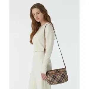 [백화점 정품] 25FW 닥스 ACC [] [스테디셀러] 브라운 체크 가죽 크로스백 WCBA4F675W2