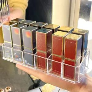 립스틱 정리 진열대 12칸 소형 투명 아크릴 거치대 트레이 꽂이 보관함 화장대