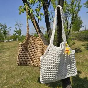 [패션] 더월리샵 뜨게 망사가방 네트백 여름 그물가방 에코백 숄더백 파우치포함