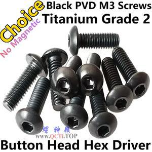 10개 버튼 헤드 블랙 M4 M3 티타늄 나사 M3x4 M3x10 M4x20 헥스 드라이버