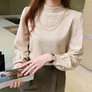 어나더블 넥엑세 폴라 블라우스