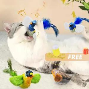 실내용 고양이 장난감 새 모양 캣닙 향 소리나는 티저 벽걸이형 죽음의 치킨 효과