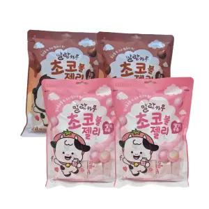 롯데웰푸드 말랑카우 초코볼젤리 초코우유 2개 + 딸기우유 2개