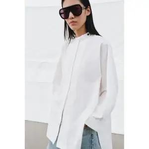 ZARA 포플린 오버사이즈 셔츠 ZW 컬렉션 - 스크래치 화이트