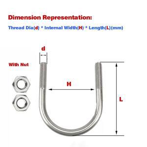 304 스테인레스 스틸 U자형 나사말등 고리U자형 볼트클립 파이프 M6M8M10M12