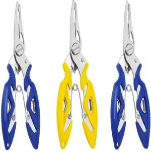 스테인리스 낚시 플라이어 - 낚싯바늘 제거기 소금물에 강한 땋은 가위 라인 커터 분할 링 오프너 도구