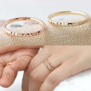 [제이큐]로즈골드 할로우 삼각 컷팅 금 반지 14K 골드 13호