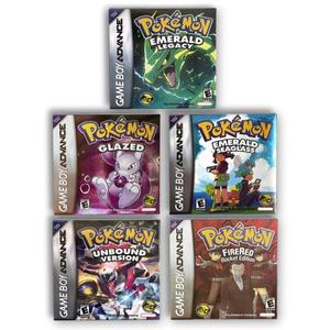 GBA 게임 USA ESP RTC 플래시 카트리지 포켓몬 글레이즈드 에메랄드 레거시 파이어레드 로켓 언바운드 박스