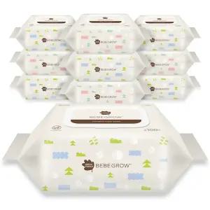 그린핑거 베베그로우 물티슈, 캡형, 100매, 10입, 1개