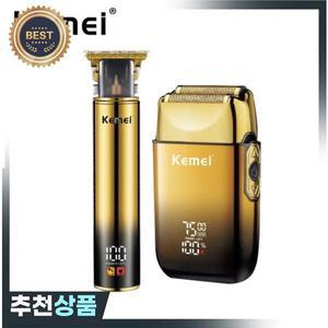 Kemei 남성용 헤어 트리머 전기 면도기 포일 전문 수염 그루밍 키트 이발 클리퍼 기계