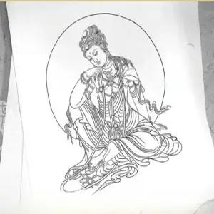 관음화 도안 동양화 채색 불화 보살 그리기 관세음보살