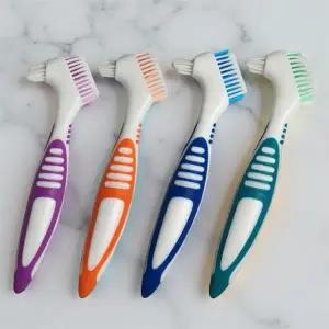 틀니솔 틀니닦는 전용 브러시 교정기 의치용 세척 칫솔 4개입