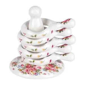 허니문 로즈 링 수저 받침 5개입 세트 허니문로즈 로즈 링 수저 받침