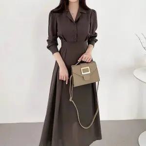 슬림 롱원피스 a라인 심플 데일리 여자 여피스 쉬폰 빅사이즈