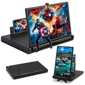 14인치 휴대폰 화면 확대기, 2026년형 새로운 듀얼 스크린, 3D HD 폴더블 수직 및 수평 사용, 여행 영화 게임 노인을 위한 휴대용 포켓 시네마, iPhone Android에 적합