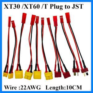 XT30 XT60 T 플러그 수 암-JST 커넥터 충전 어댑터, 케이블 컨버터 리드 22AWG, RC 취미 배터리 FPV RC 모