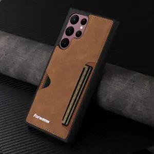 삼성 호환 갤럭시 S26 S24 S25 S23 S21 FE S22 S20 플러스 노트 20 10 용 레트로 카드 홀더 폰 케이스 지갑