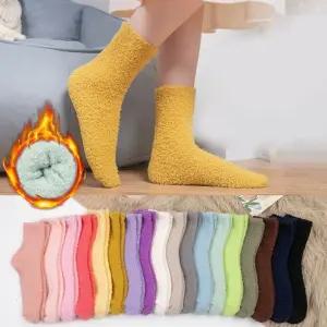 여자 18컬러 소프트 무지 뽀글이 겨울양말 수면양말 vWT6+9kob