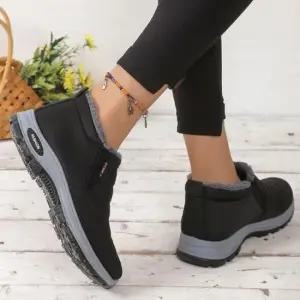 방한슈즈 남녀공용 2컬러 미니멀 패딩 도톰한 기모 패딩슬립온