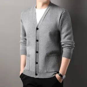 아이언하트 남자 남성 니트 춘추 캐주얼 브이넥 가디건 얇은 스웨터 슬림핏 KKE3