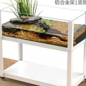 반수생 거북이 어항 오픈형 애완 수조 사육장 파충류 60cm 육지