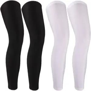 2쌍 풀 레그 컴프레션 슬리브 미끄럼 방지 종아리 여성 남성용 농구 러닝용 롱