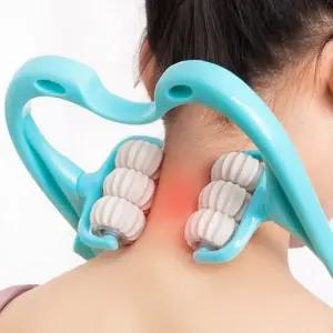 핸디형 목 마사지기 롤링 어깨 마사지기 휴대용 지압 6구 뒷목