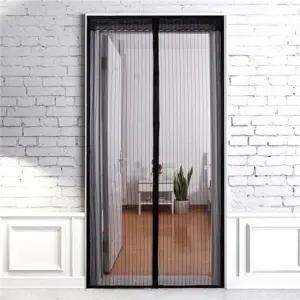[생활] 현관 방충망 모기장 스트라이프 디자인 블랙 색상 에어 스크린