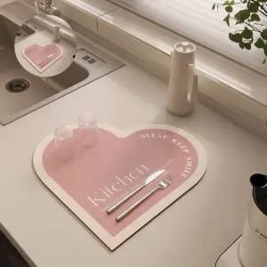 인테리어 하트 주방매트 4컬러 러그 물기흡수