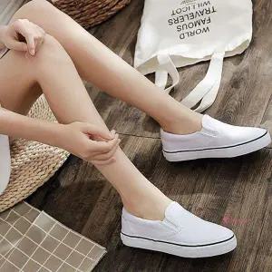 남자 여성 베이직 실내화 슬립온 봄운동화 흰색 학생xyz793