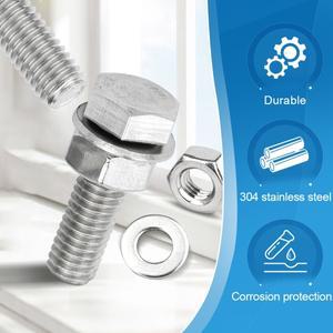 552pcs/set 너트 포함 외부 육각 볼트 세트 스테인리스 스틸 m3m4m5m6 및 자전거용 헤드 나사 키트