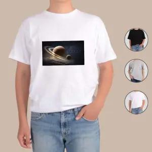 반팔티셔츠 금빛 우주여행 유니벌스 우주 행성 그림 다양한색상