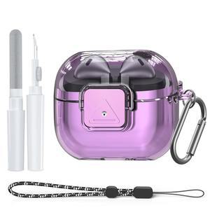 삼성 갤럭시 버즈3 FE 2025 포함 TPU 케이스 랜야드 클리너 클리어 키트 클립 잠금 카라비너 프로 퍼플 유연한 2024