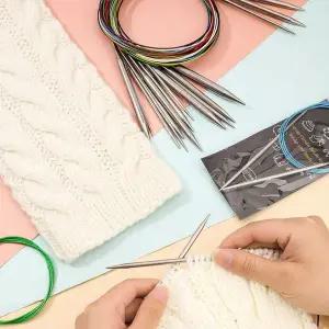 뜨개바늘 80cm 스테인레스 일체형 줄바늘 뜨개질도구 뜨개용품 3mm